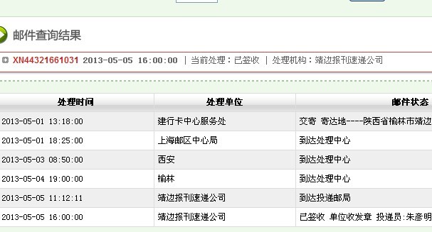 中国邮政挂号信问题