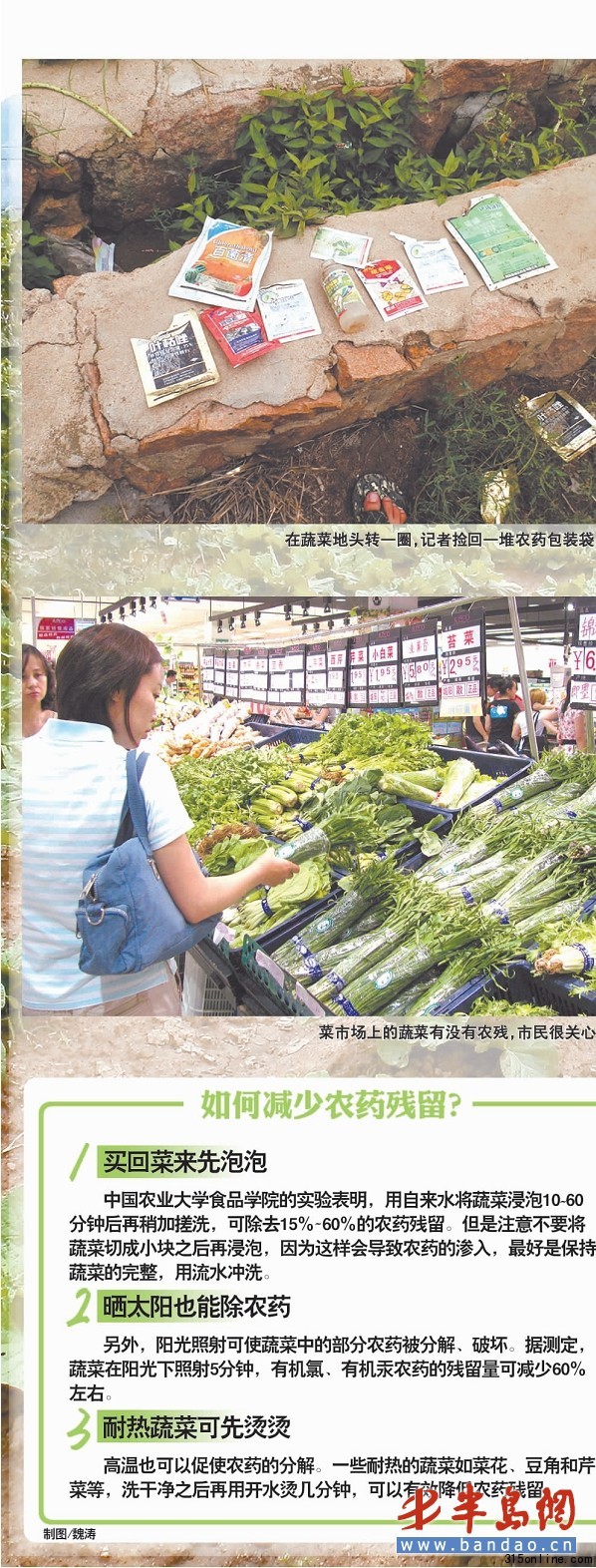 记者调查6种大田菜用药情况豆角打药最频繁