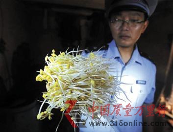 执法人员展示“毒豆芽” 执法人员展示“毒豆芽”